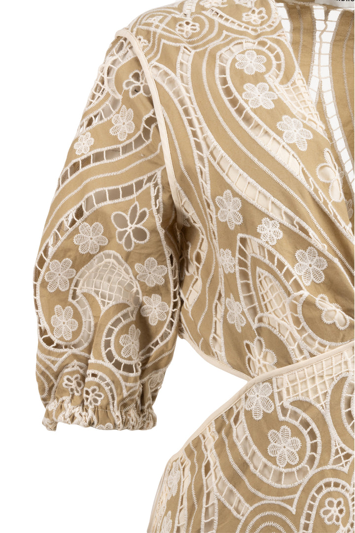 Sandro Size 42 Eyelet Embroidered Maxi Dress