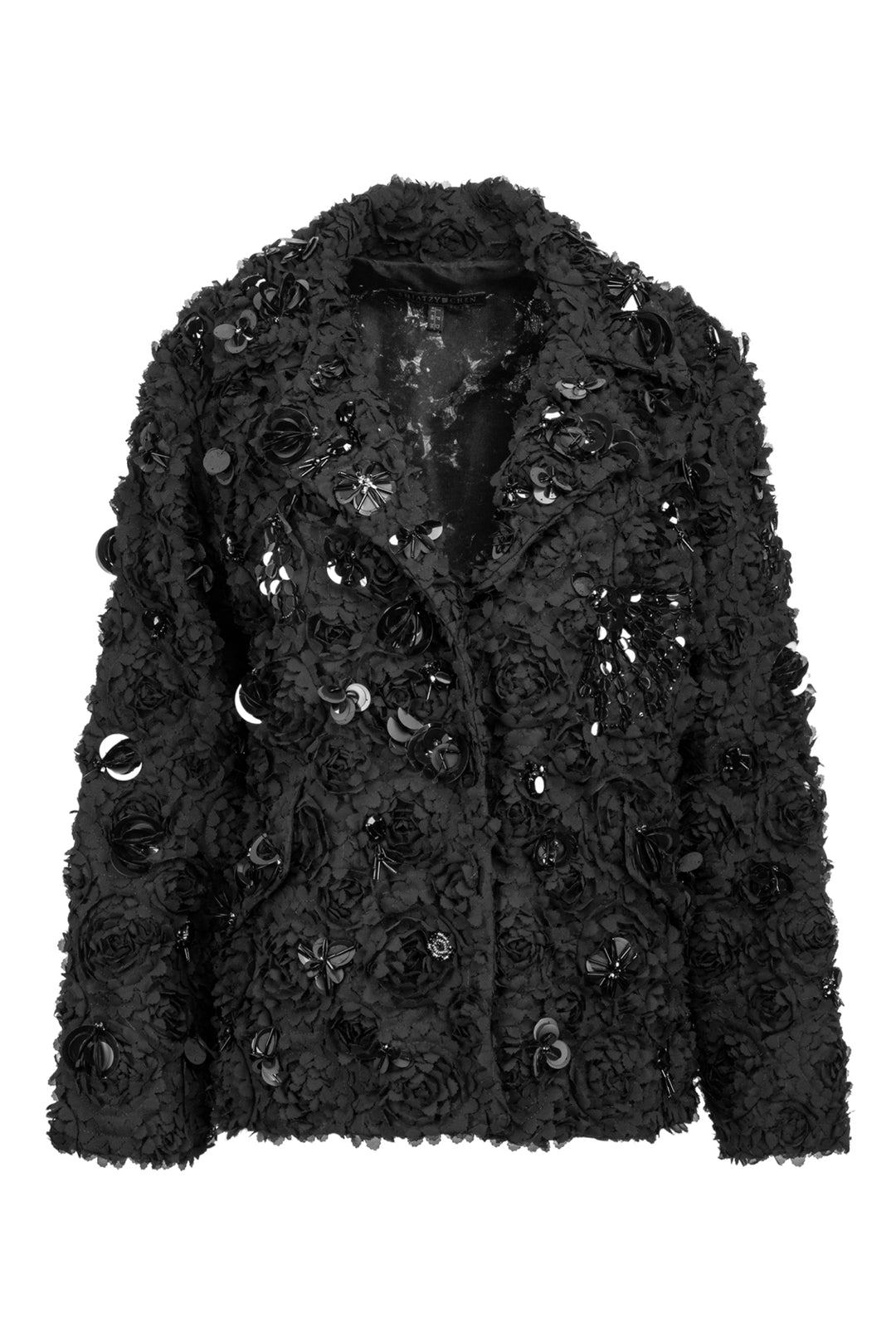 Shiatzy Chen Size 8 Floral Embellished Button-Up Jacket