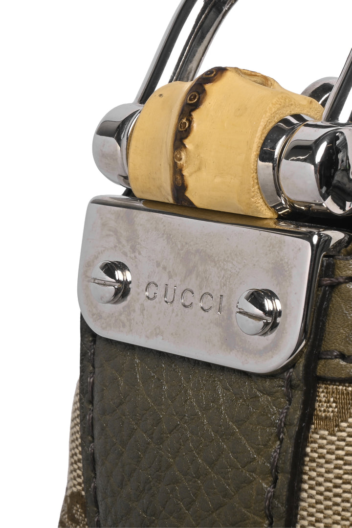 Gucci GG Canvas Bamboo Bar Hobo Bag
