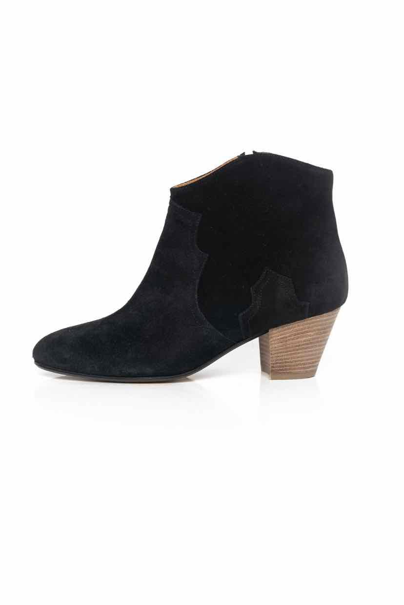 Isabel Marant Size 39 Leather Calf Velvet Faded Ankle Boots