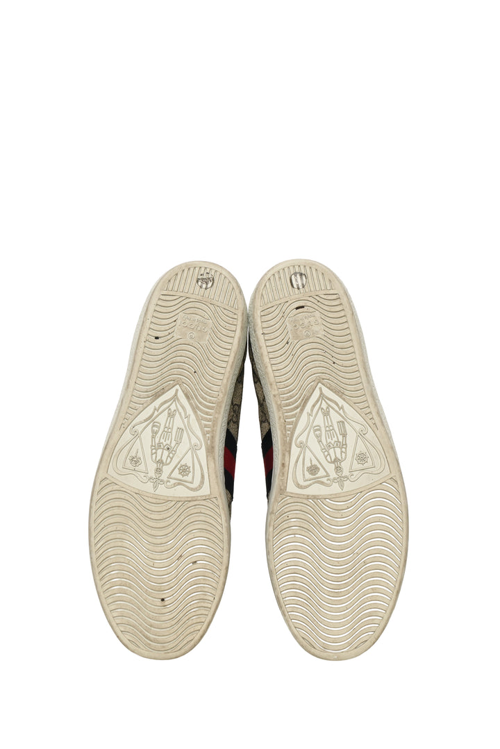 Gucci Size 40 GG Supreme Monogram Ace Low Top Sneaker