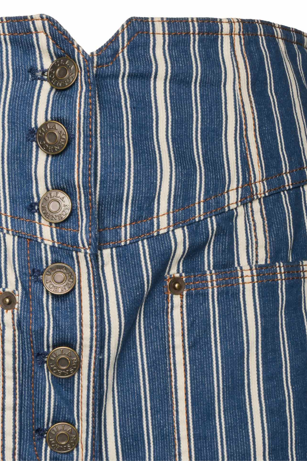 Ulla Johnson Size 2 Marlowe Striped High-Rise Wide-Leg Jeans