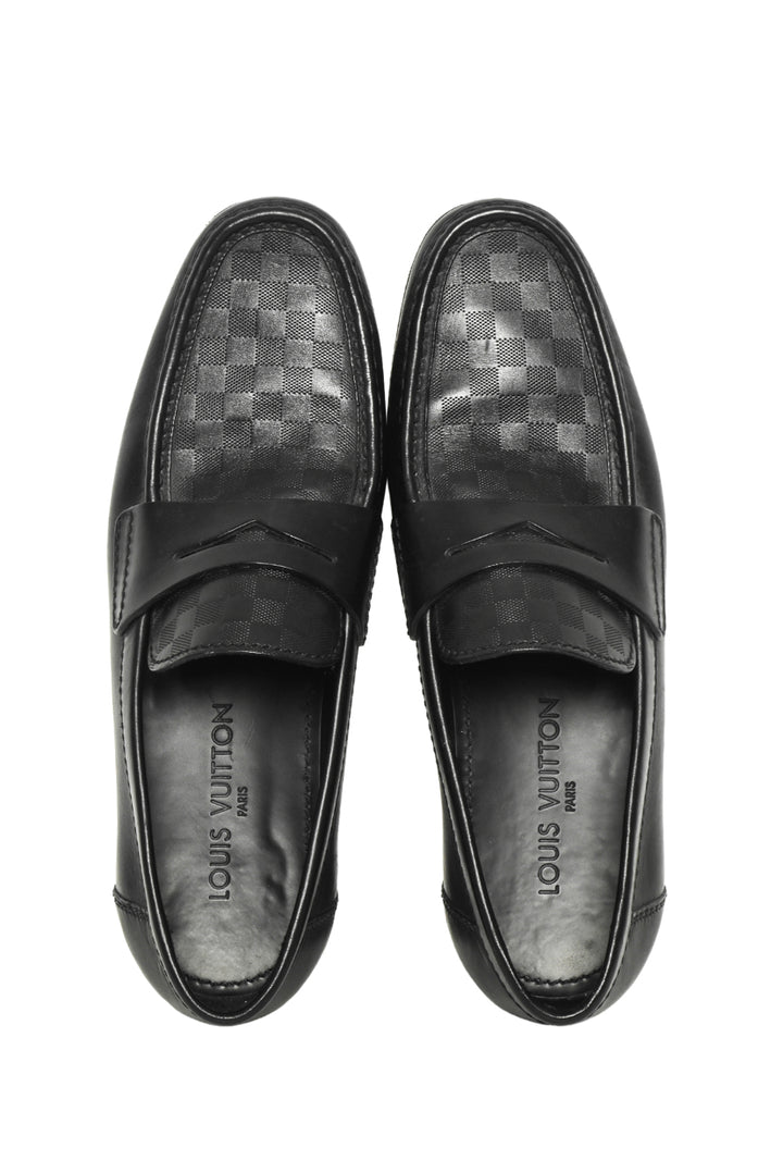 Mens Shoe Size 7.5 Louis Vuitton Men's Damier Infini Leather Loafer Shoes