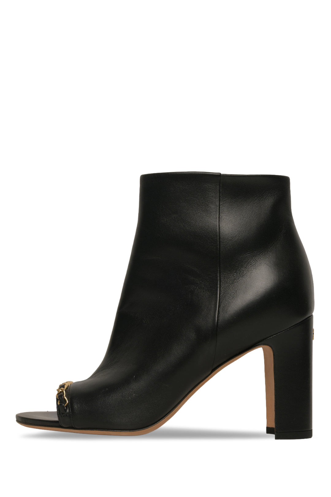 Chanel Size 37.5 Lambskin Open Tote Ankle Boots
