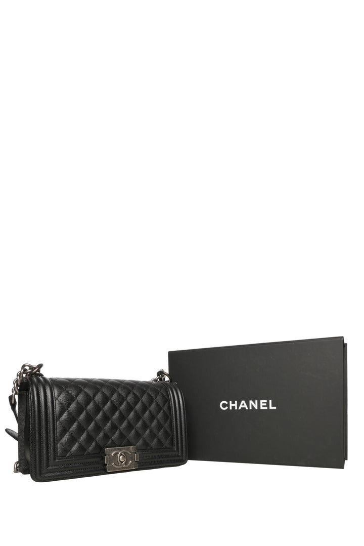 Chanel 2019 Caviar Quilted Medium Boy Bag