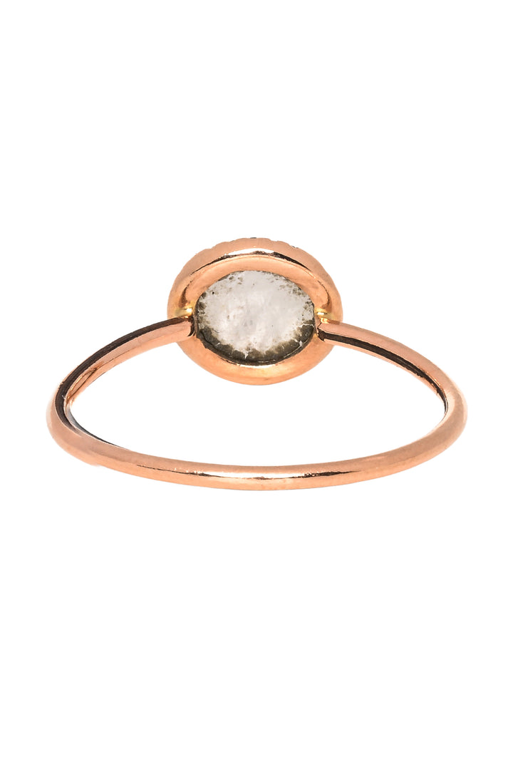Liven Co Size 7 14K Rose Gold Rosie Moonstone & Diamond Ring
