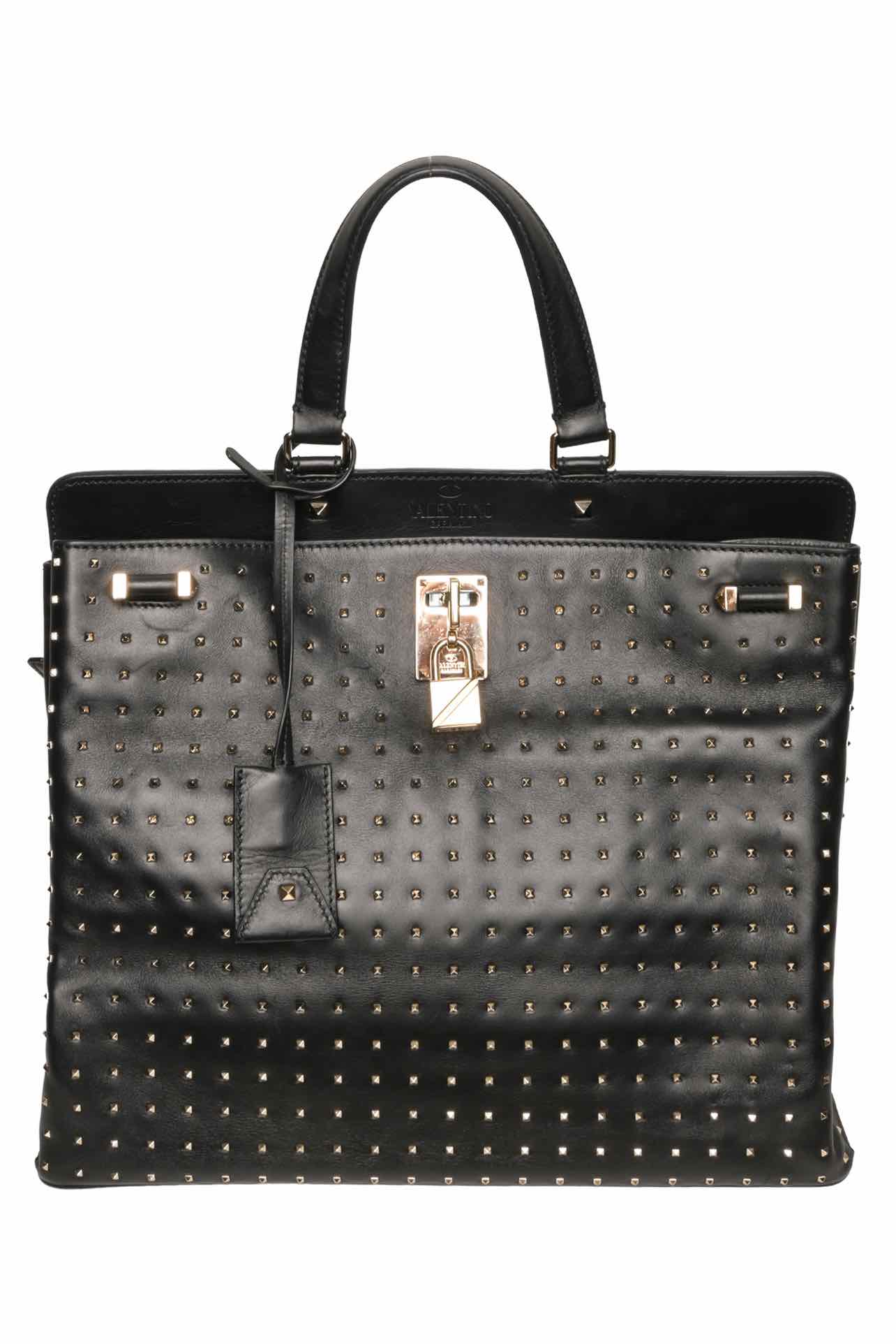 VALENTINO ロジェBAG美品 Valentino Joy Lock Rockstud Tote - Luxury Used Designer Tote