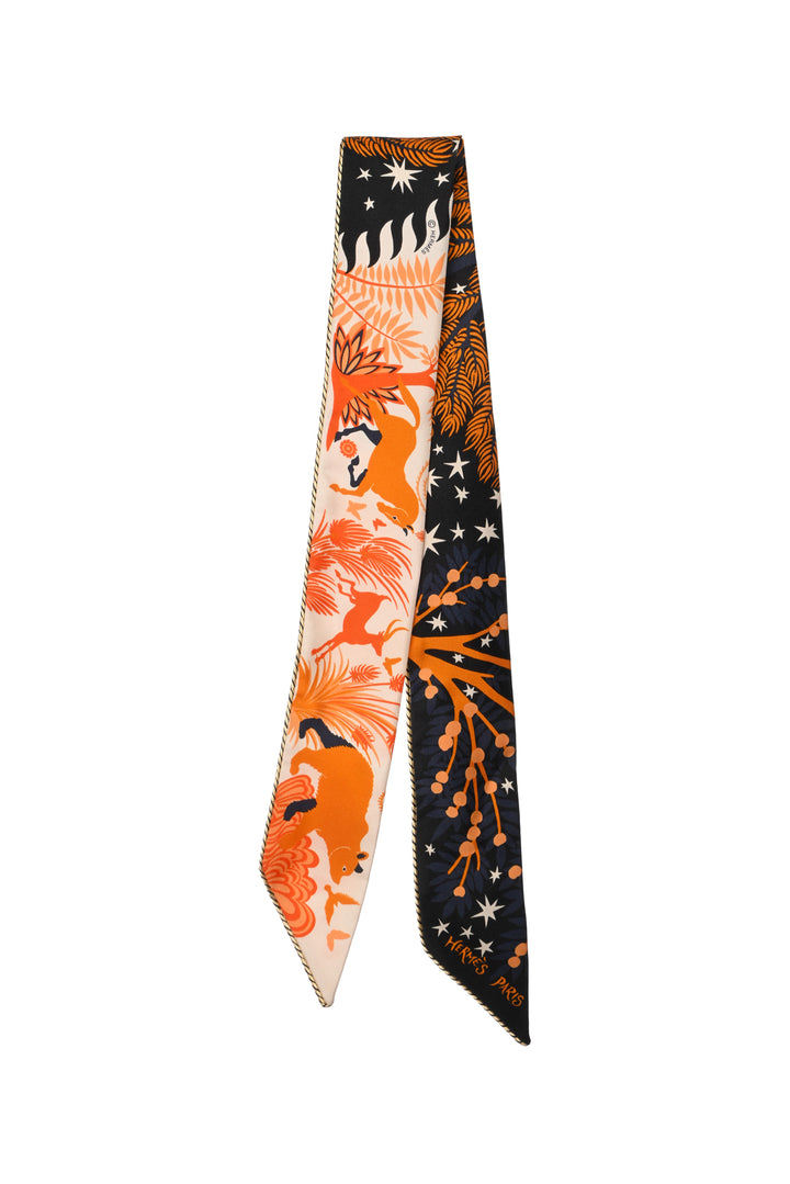 Hermes Le Charme D'Orphee Baguette Silk Twilly Scarf
