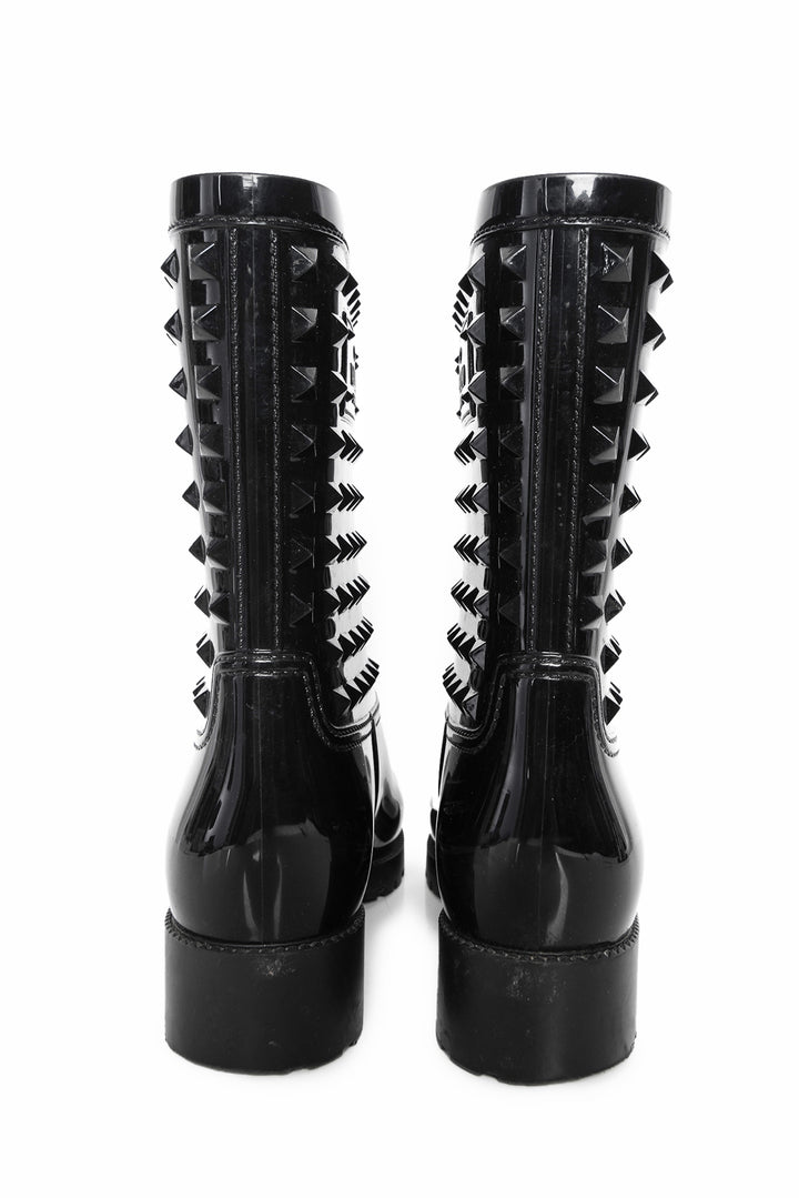 Valentino Size 37 Rockstud Rubber Rain Boots