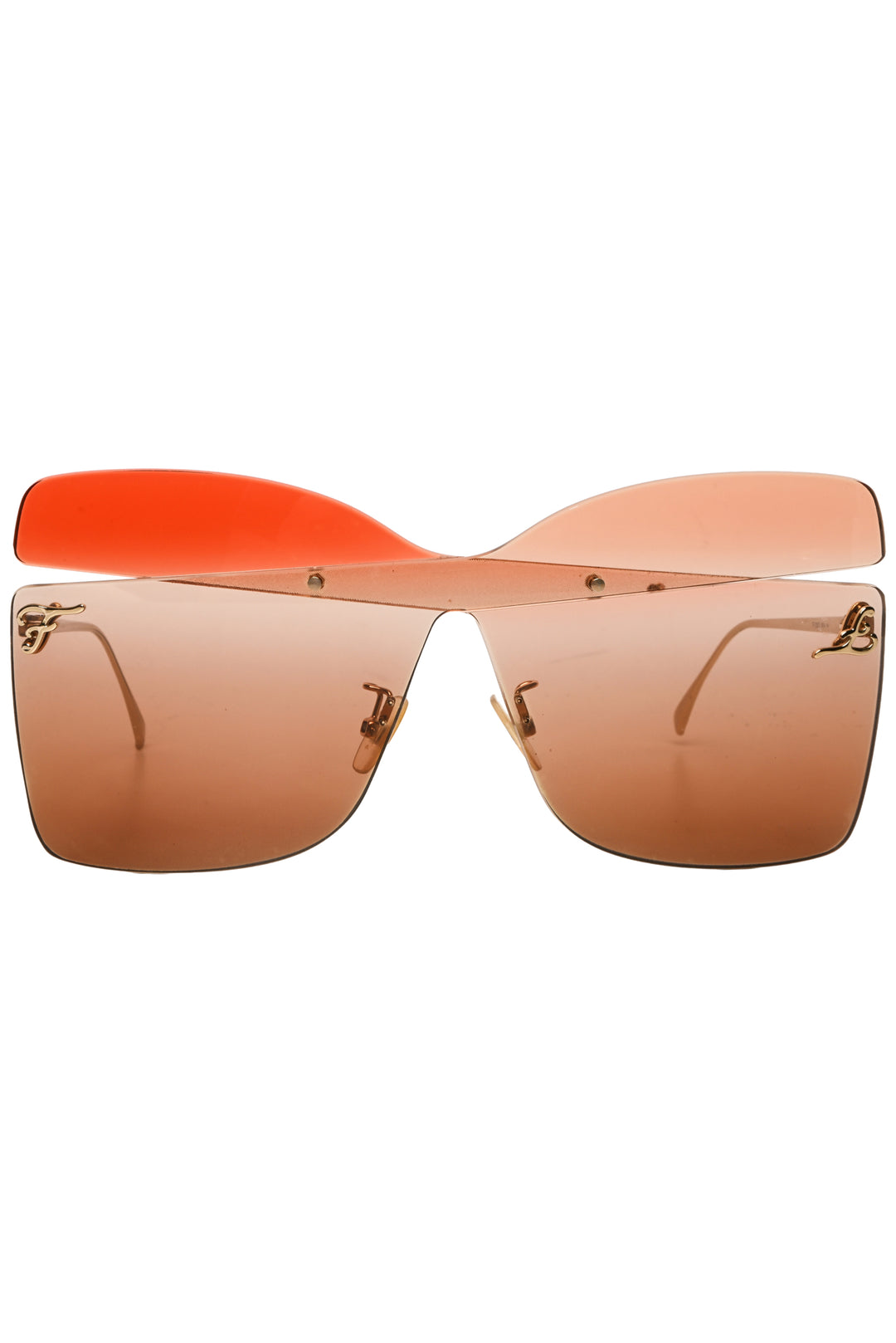 Fendi Orange Gradient Karligraphy Sunglasses Eyewear