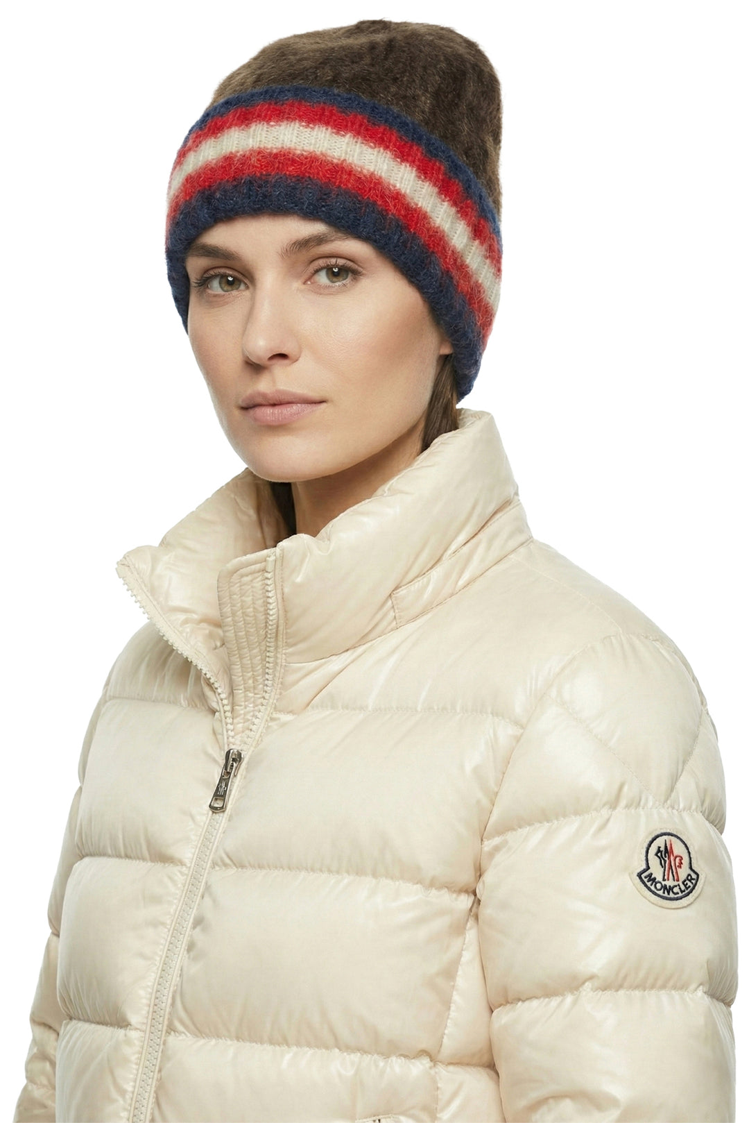 Balmain Size OS Monogram Brushed Mohair Beanie