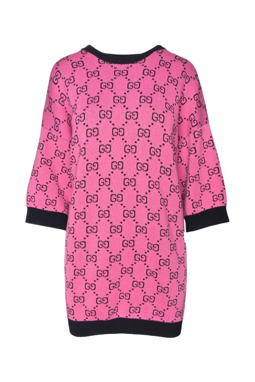 Gucci Size M Men's Oversized GG Short Sleeve Knit Sweater