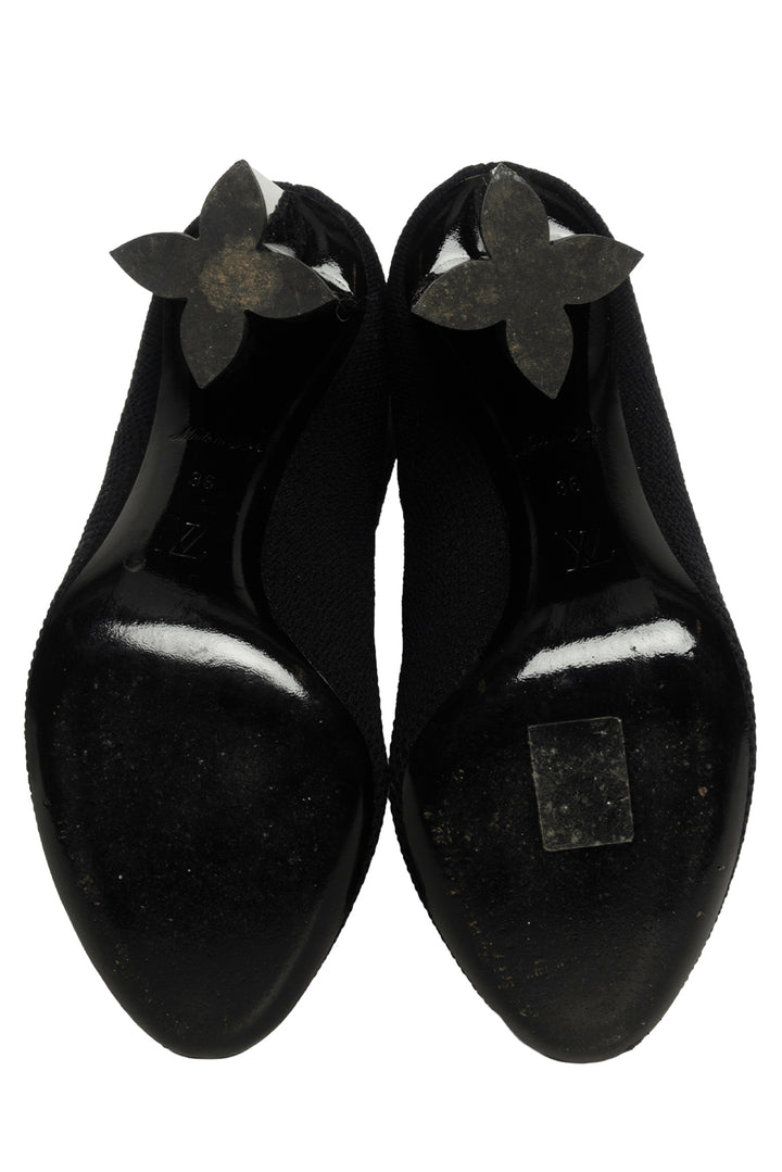 Louis Vuitton Size 36 Embroidered Monogram Knit Sock Ankle Boots