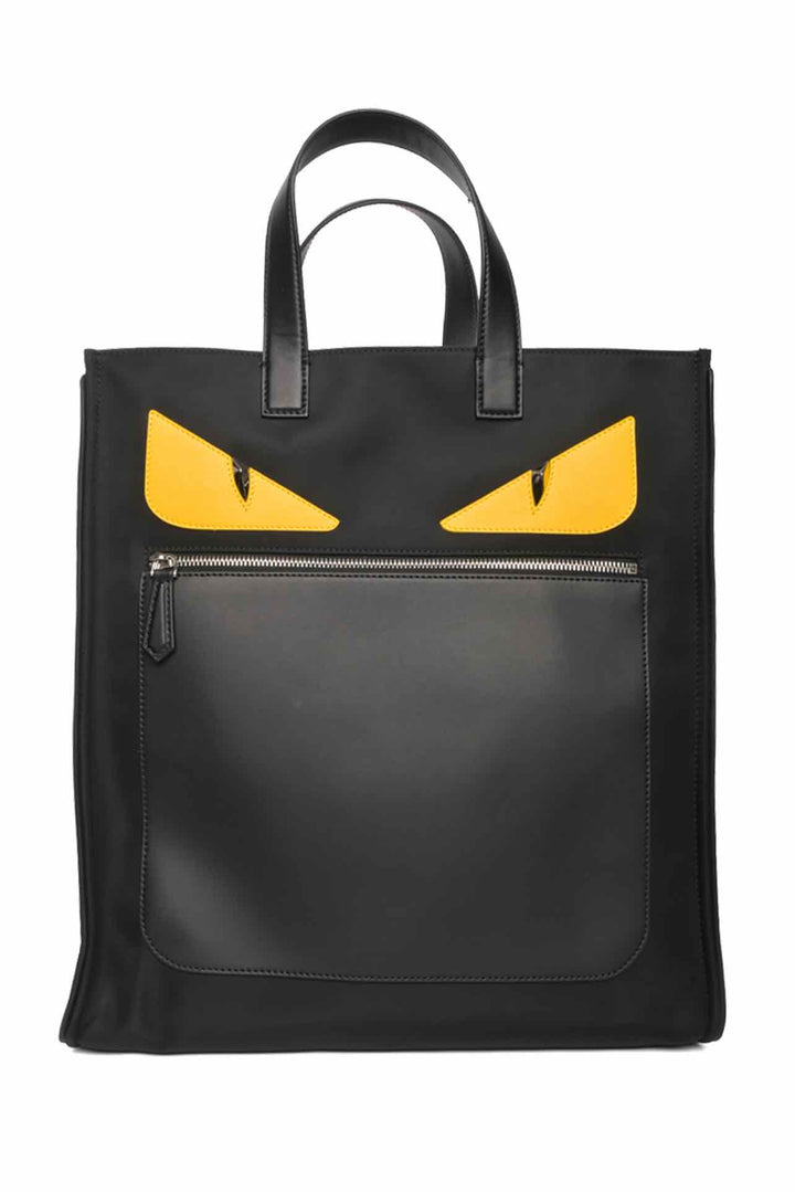 Fendi Nylon & Leather Monster Eyes Tote