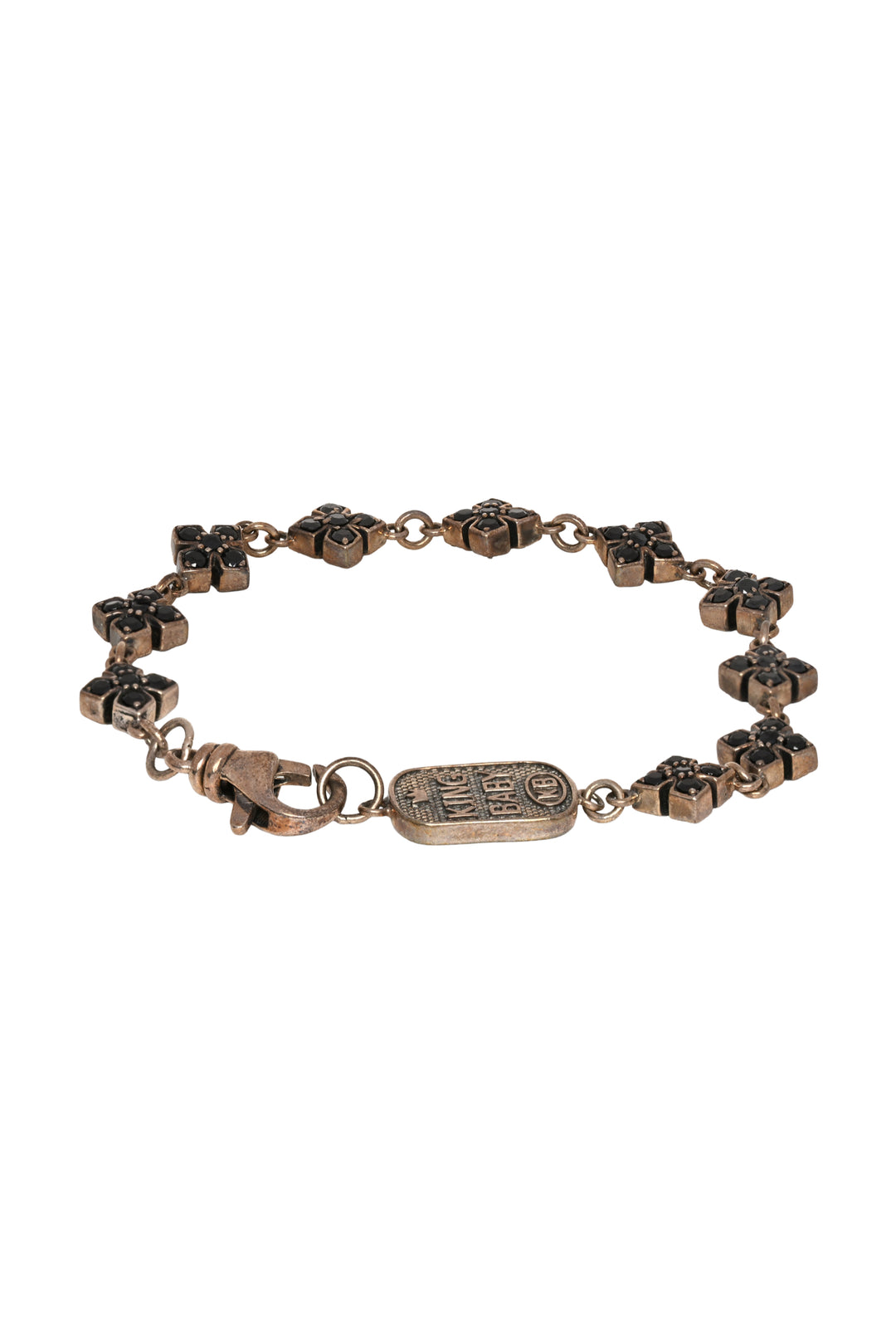 King Baby Black Cubic Zirconia Cross Bracelet