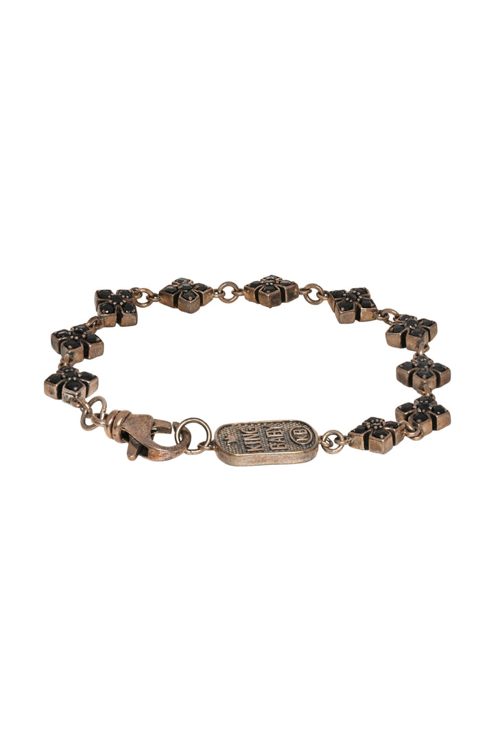 King Baby Black Cubic Zirconia Cross Bracelet