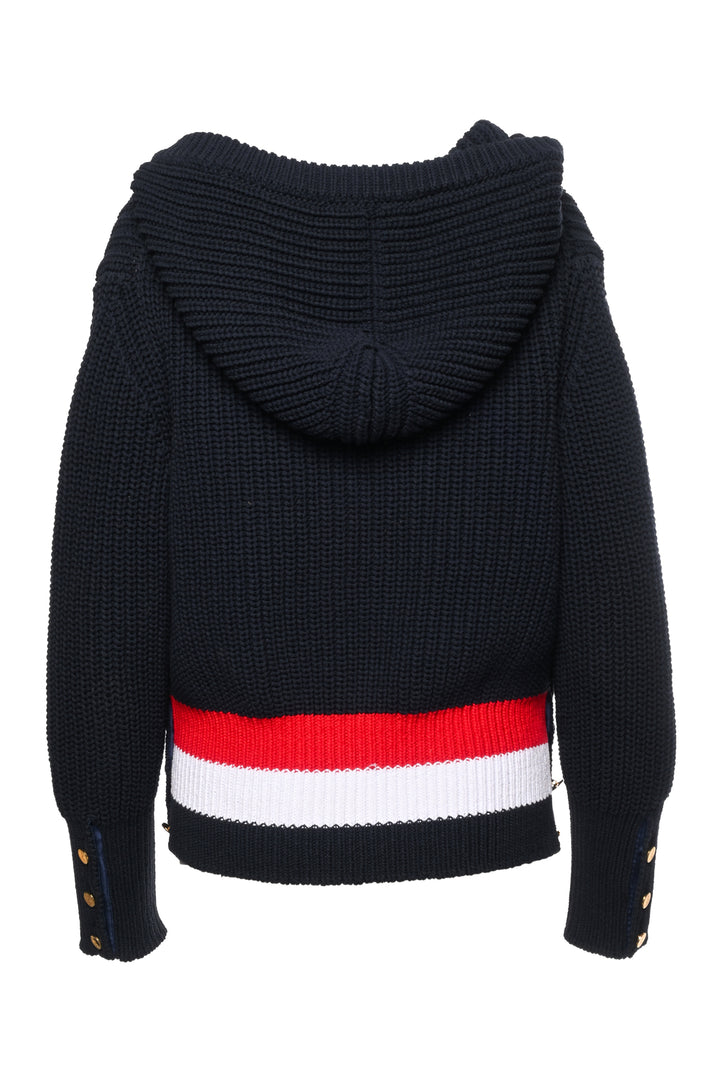 Thom Browne Size 2 Knit Hooded Cardigan