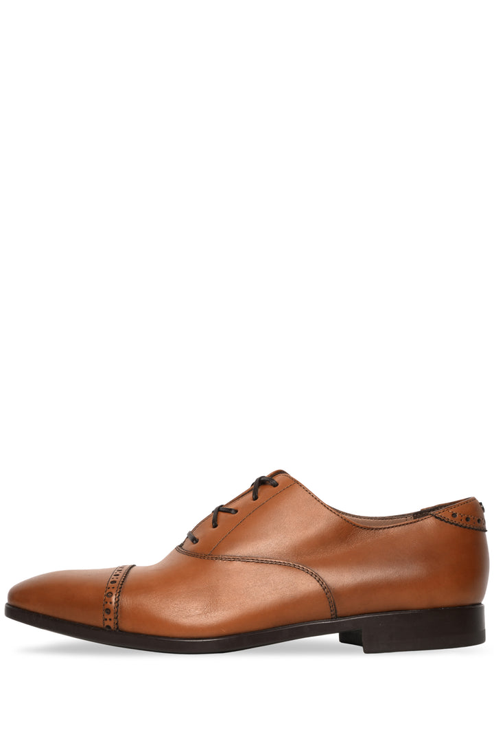 Salvatore Ferragamo Size 9 Men's Boston Ambre Cap-Toe Oxfords