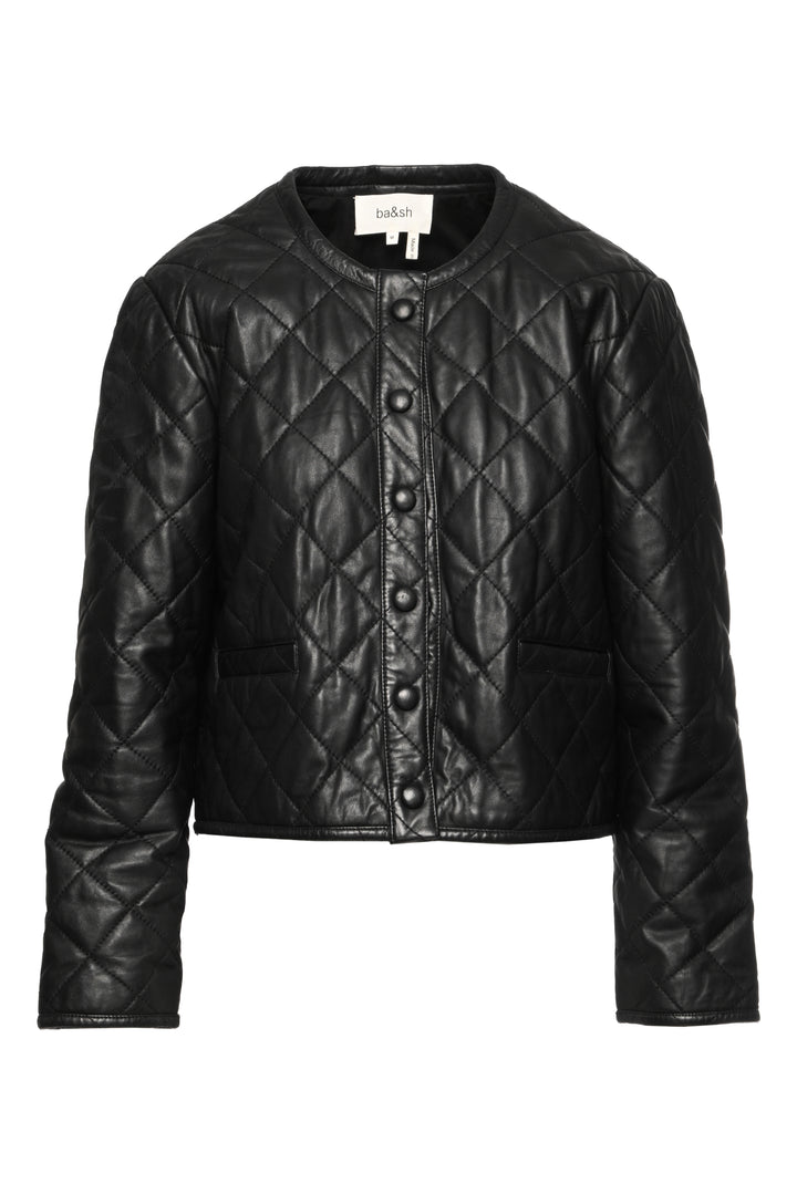 BA&SH Size M Quilted Leather Jacket