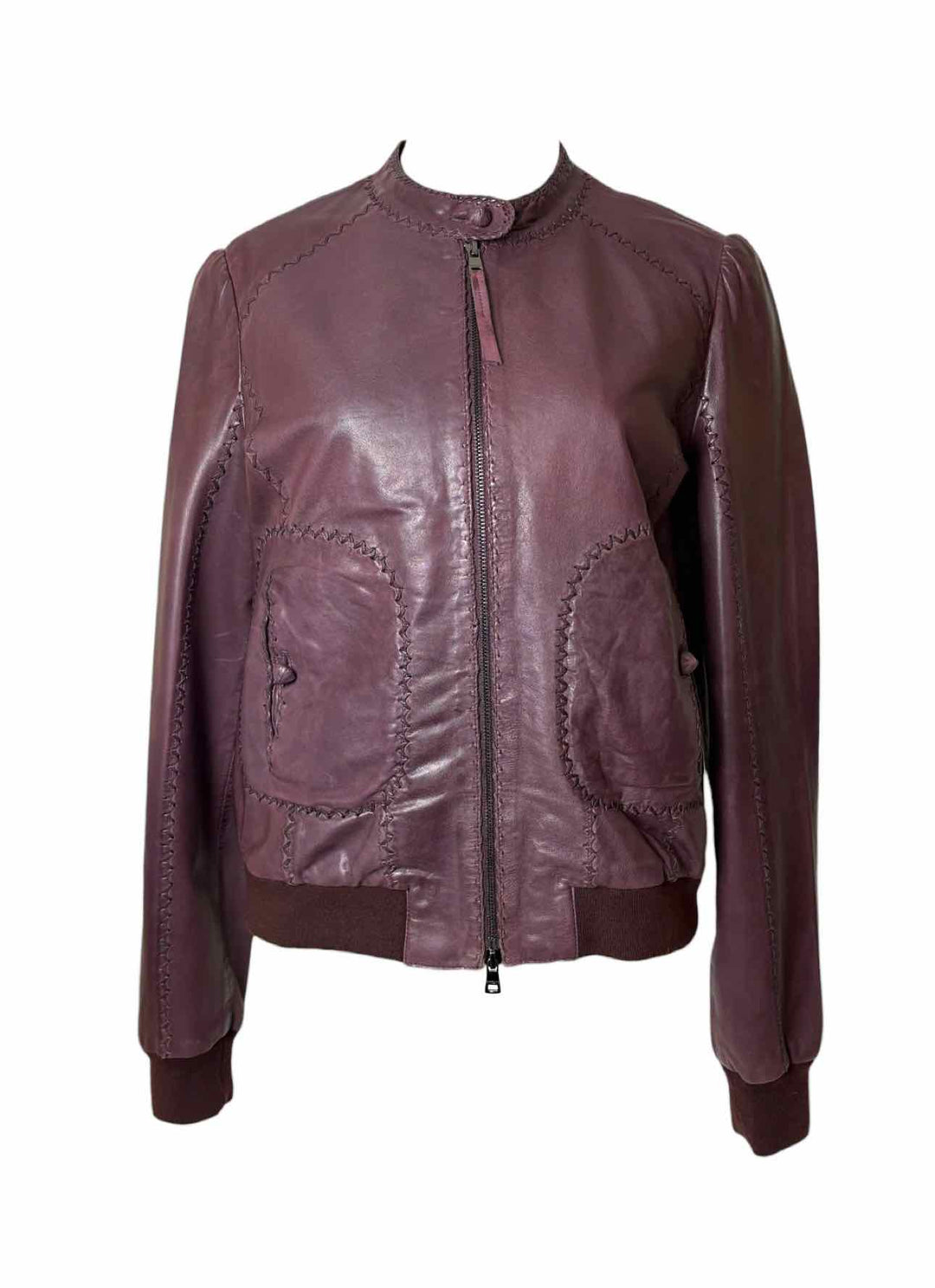 Marc Cain Size M Zip-up Leather Jacket