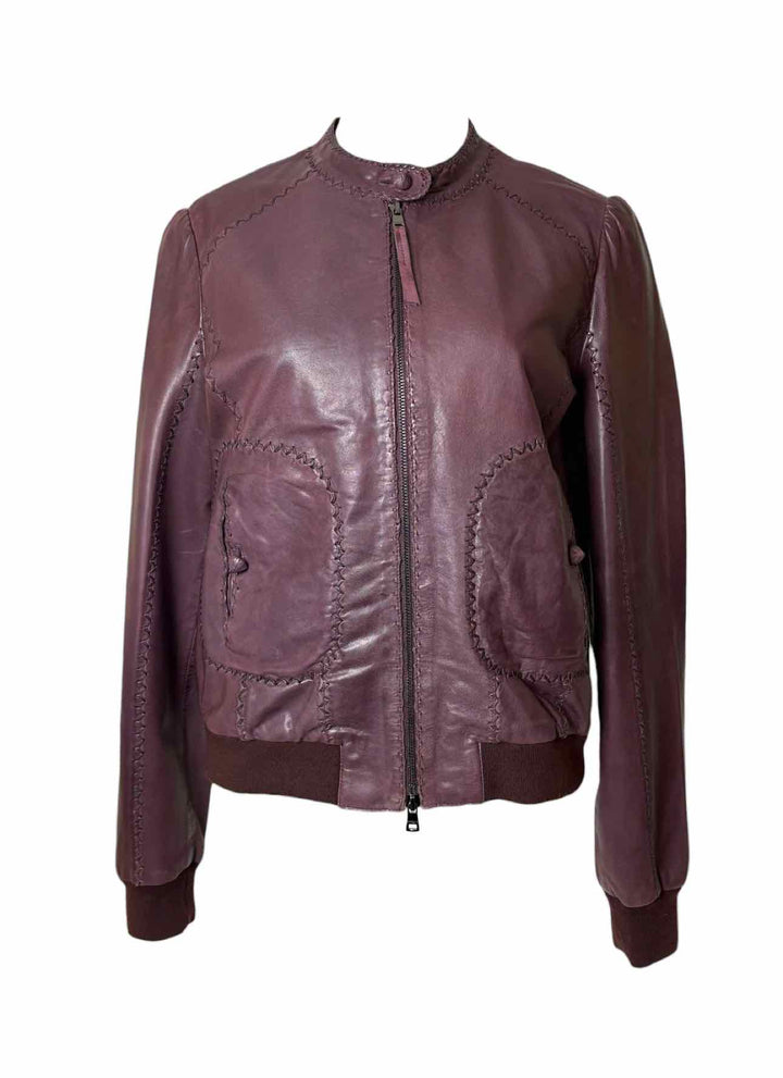 Marc Cain Size M Zip-up Leather Jacket