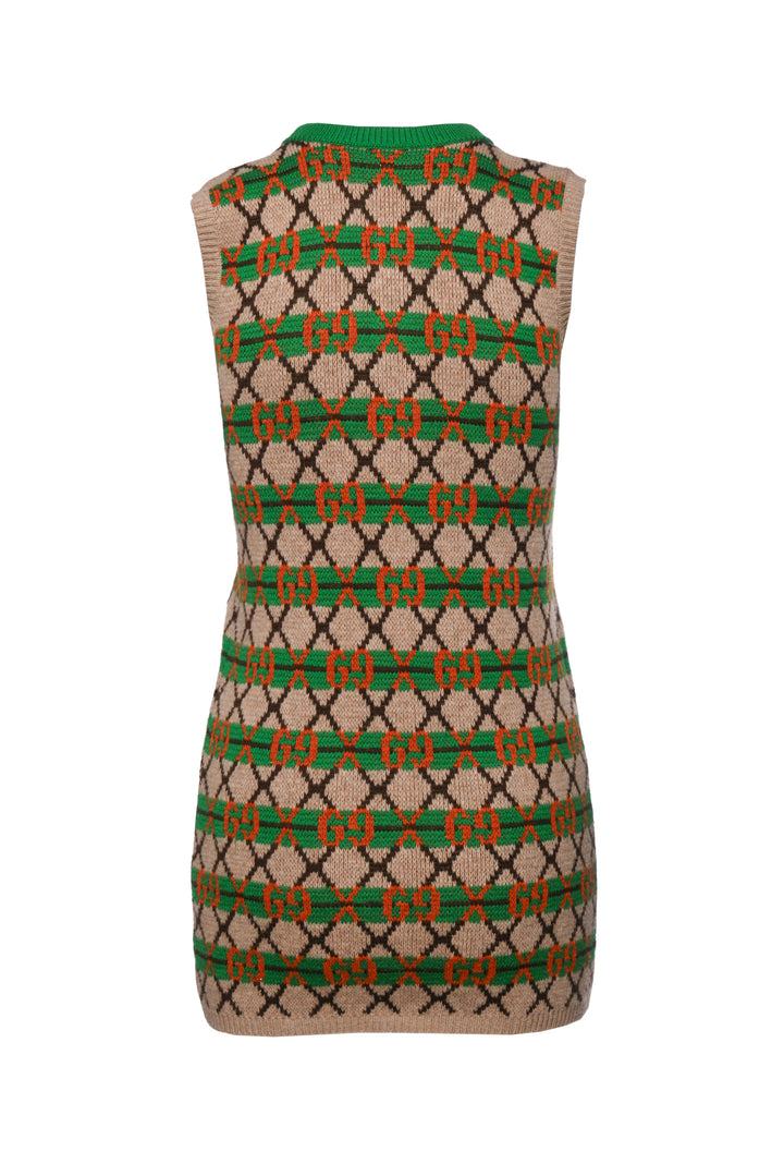 Gucci Size XXS/XS (Youth 10) GG Jacquard Wool Mini Dress