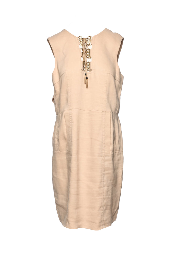 Gucci Size 4 2010 Linen-Blend Sleeveless Dress