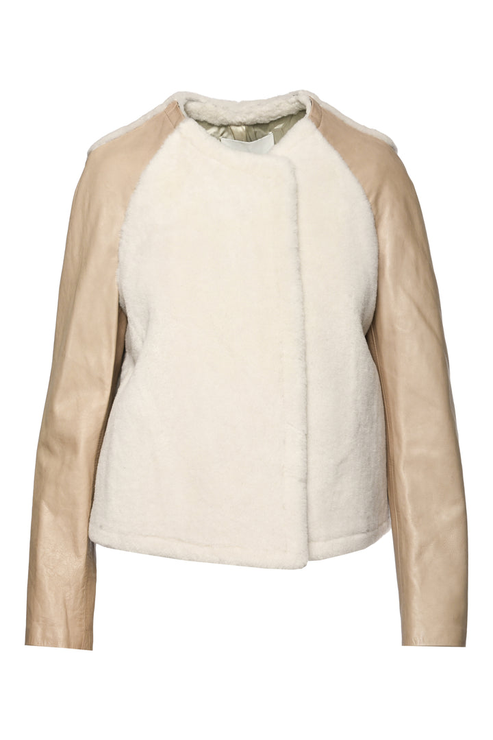 3.1 Phillip Lim Size 6 Shearling Swing Letterman Jacket