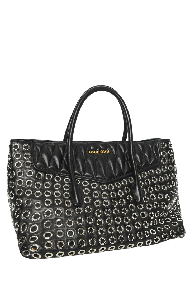 Miu Miu Grommet Biker Tote