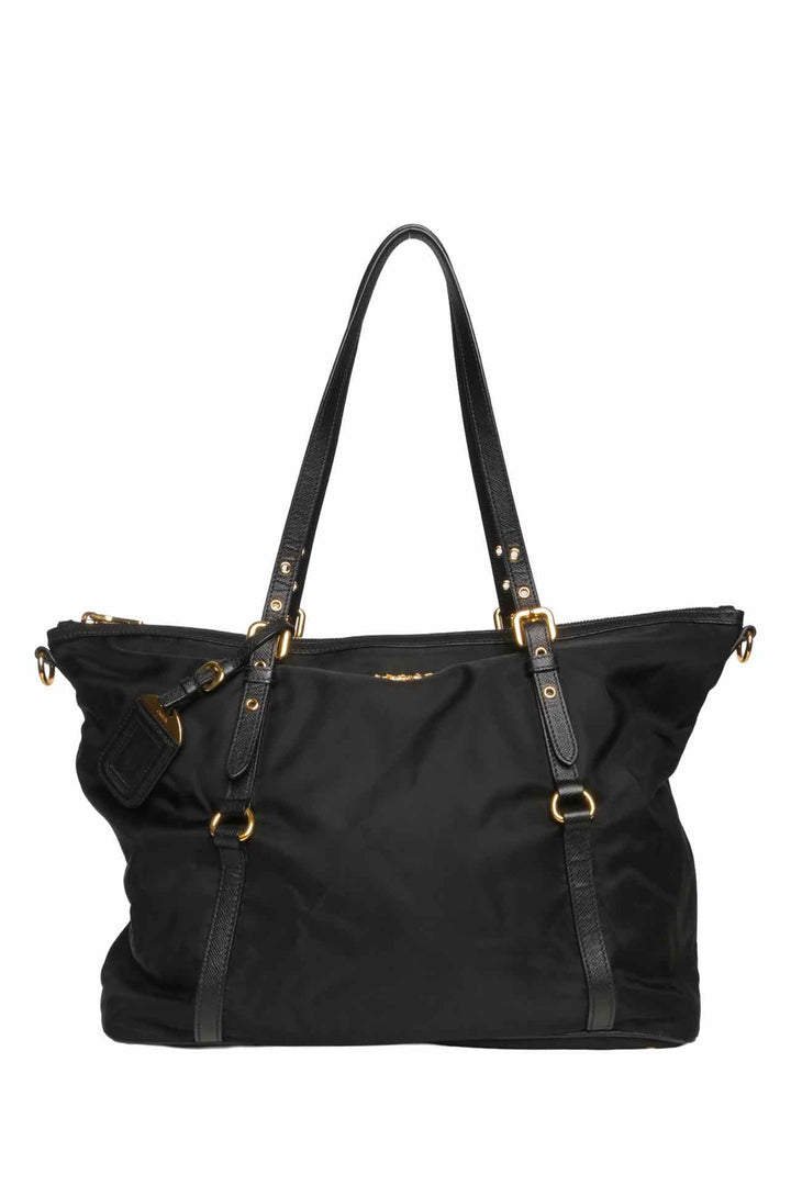 Prada Tessuto Nylon & Saffiano Trim Tote