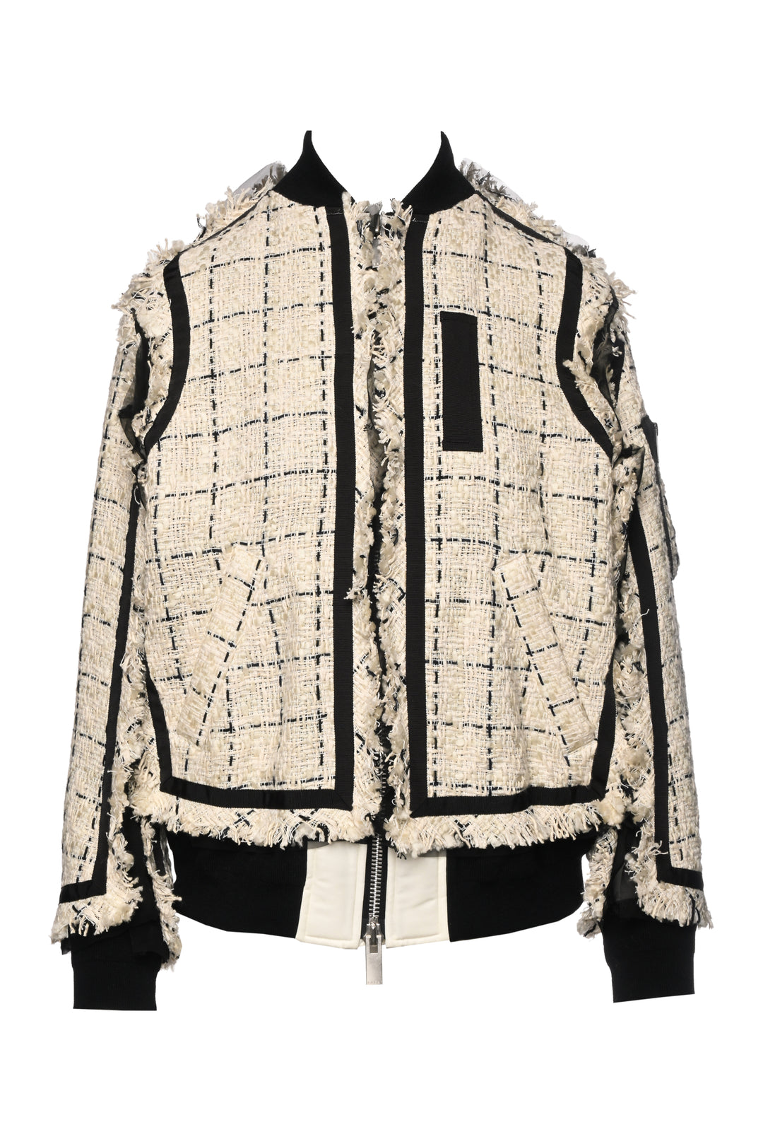 Sacai Size 3 Tweed Oversized Bomber Jacket