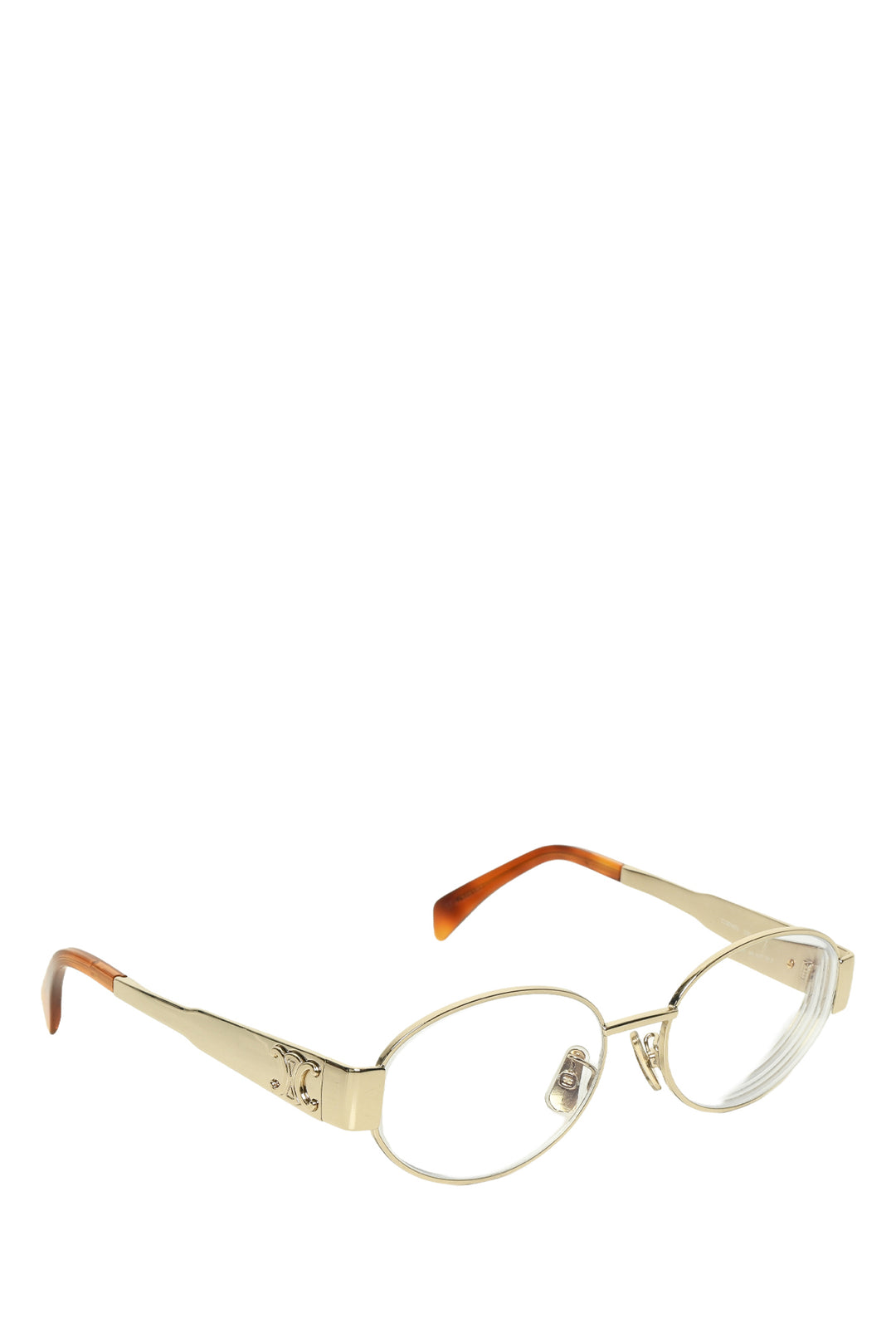 Celine Metal Triomphe Logo Oval Frame Eyewear