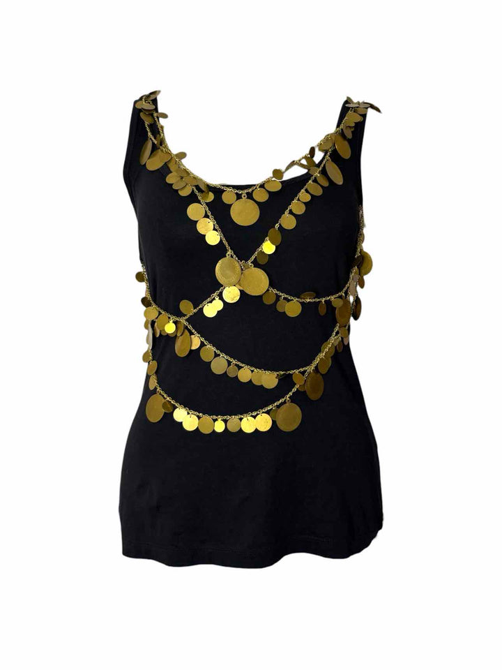 Givenchy Size S Draped Coin Chains Tank Top