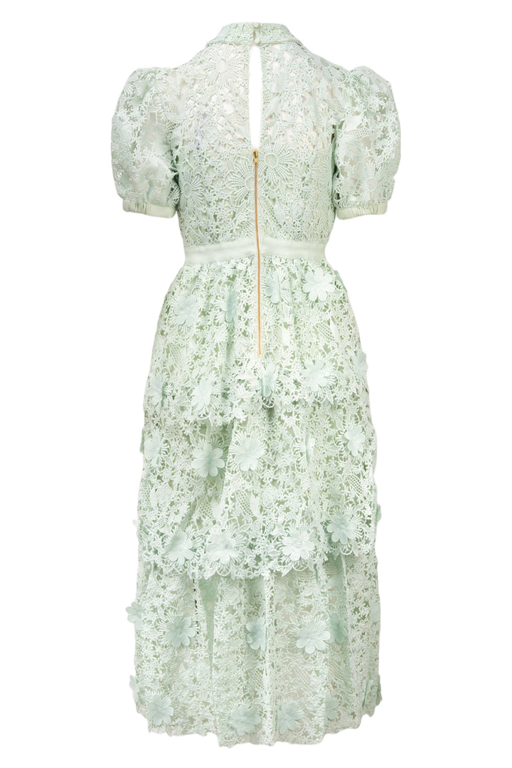 Self Portrait Size 6 3D Floral Lace Midi Dress