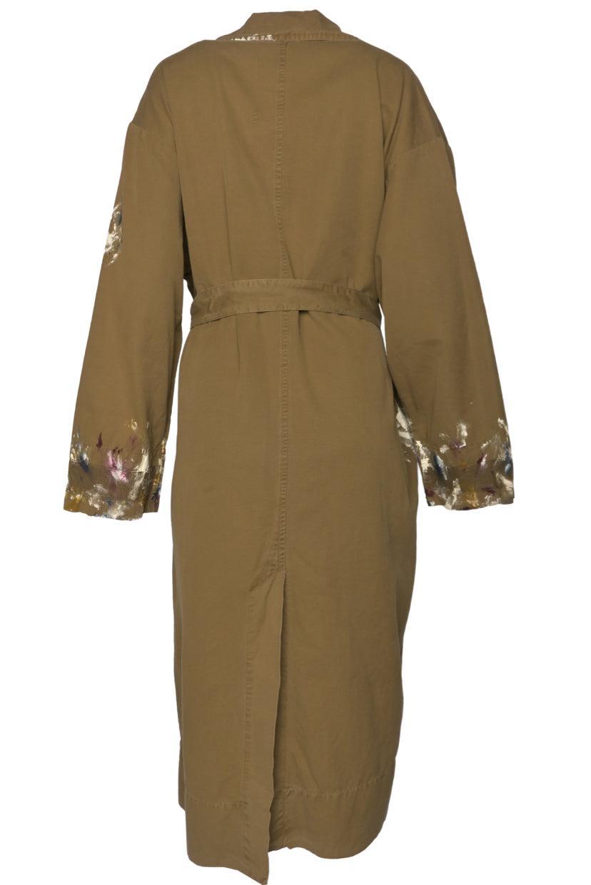 Raquel Allegra Size 2 Hand Painted Duster Trench Coat