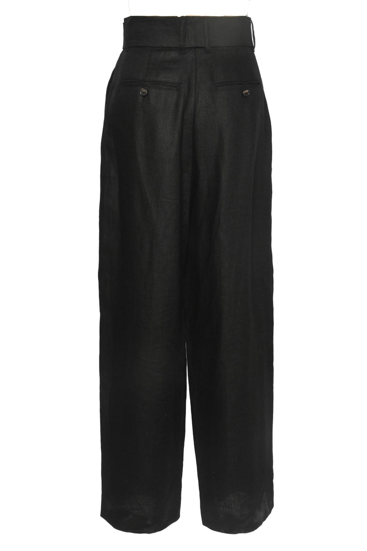 S' Max Mara Size 4 Jane Belted Wide Leg Linen Pants