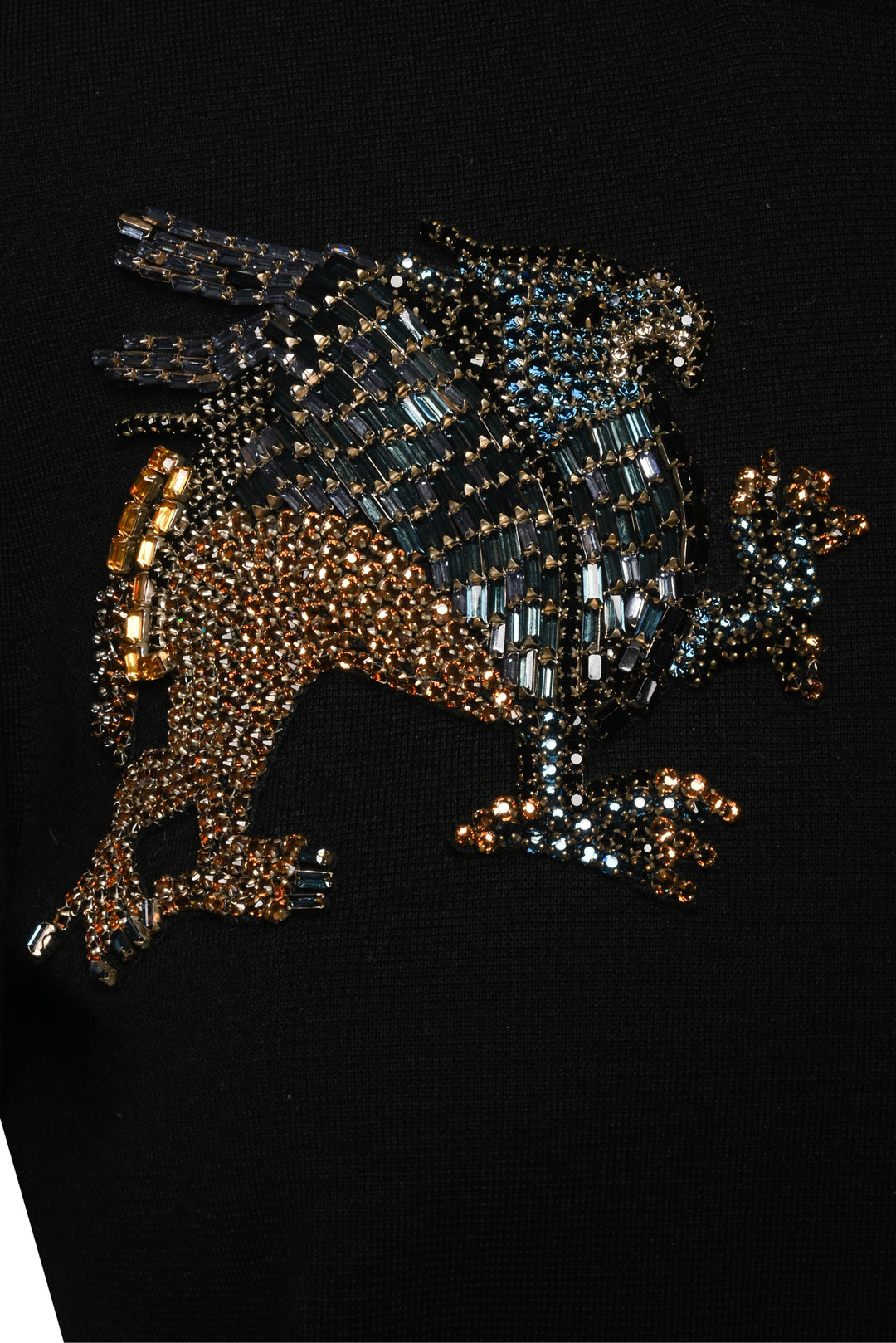 Alexander Mcqueen Size S Mythical Creature Rhinestone Embellished Sweater