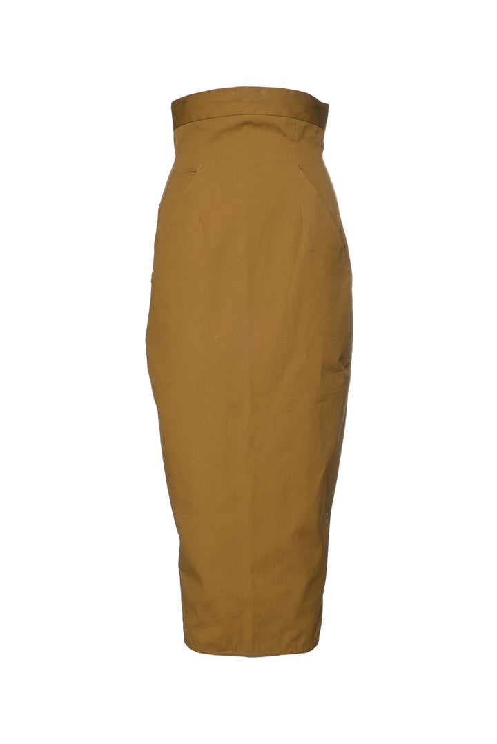 Rick Owens Size 4 Cotton Pencil Maxi Skirt