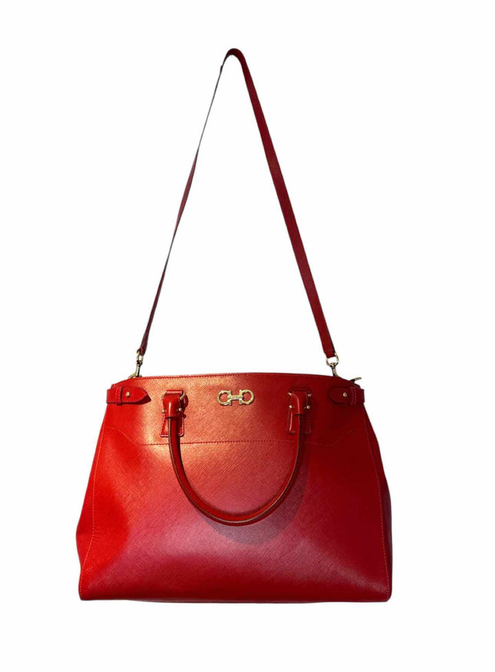 Ferragamo Gancini Red Leather Purse