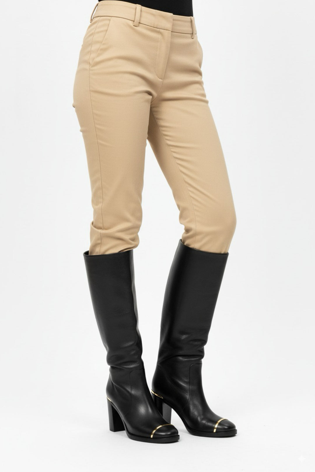 Chanel Size 37 Knee High Leather Boots