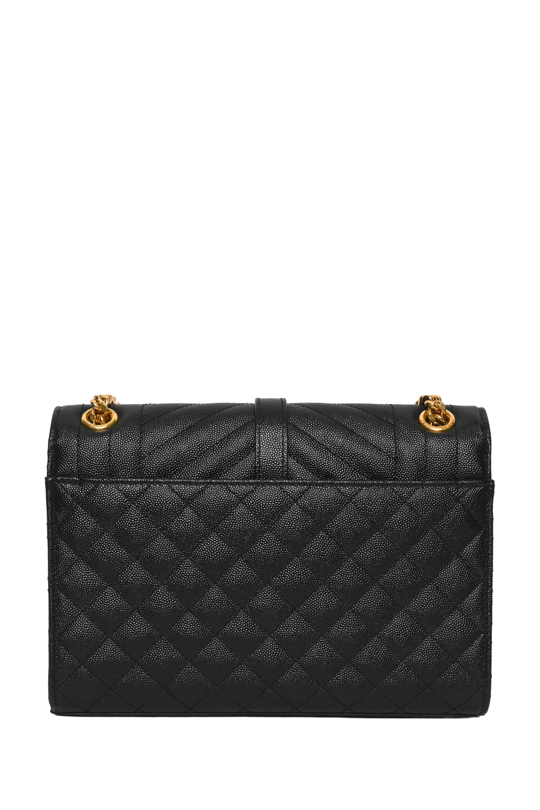 Saint Laurent 2019 Medium Quilted Grain De Poudre Leather Envelope Shoulder Bag