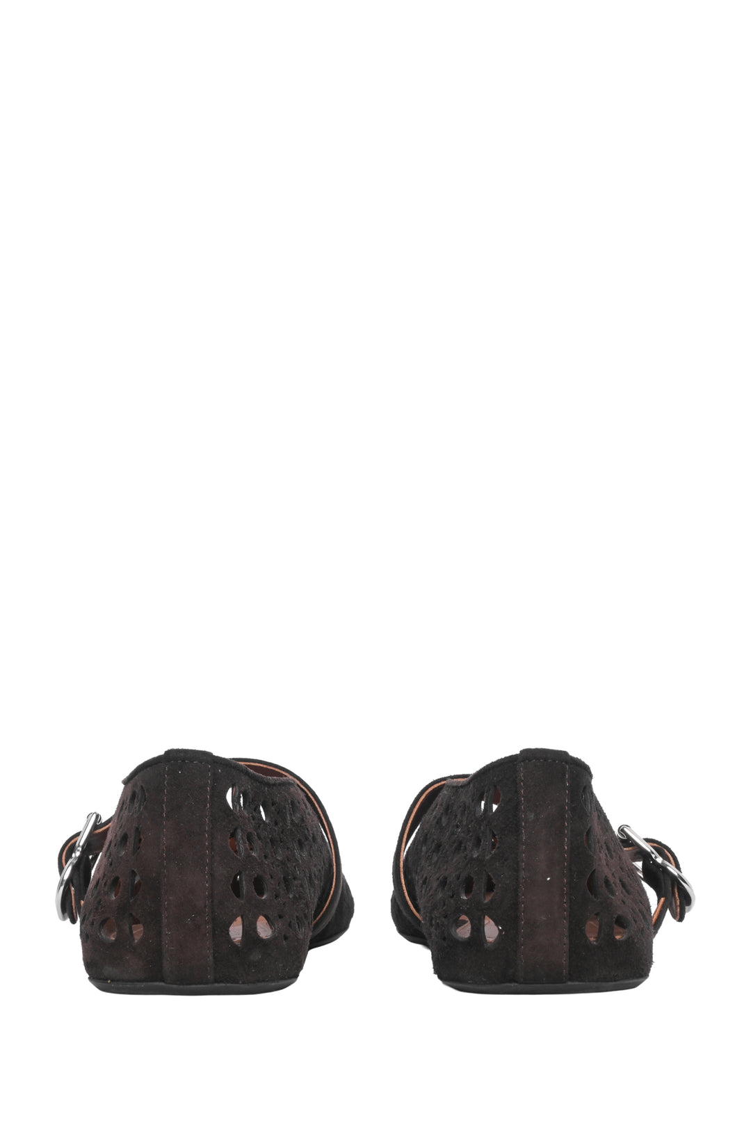 Alaia Size 38.5 Laser-cut Suede Ballet Flats