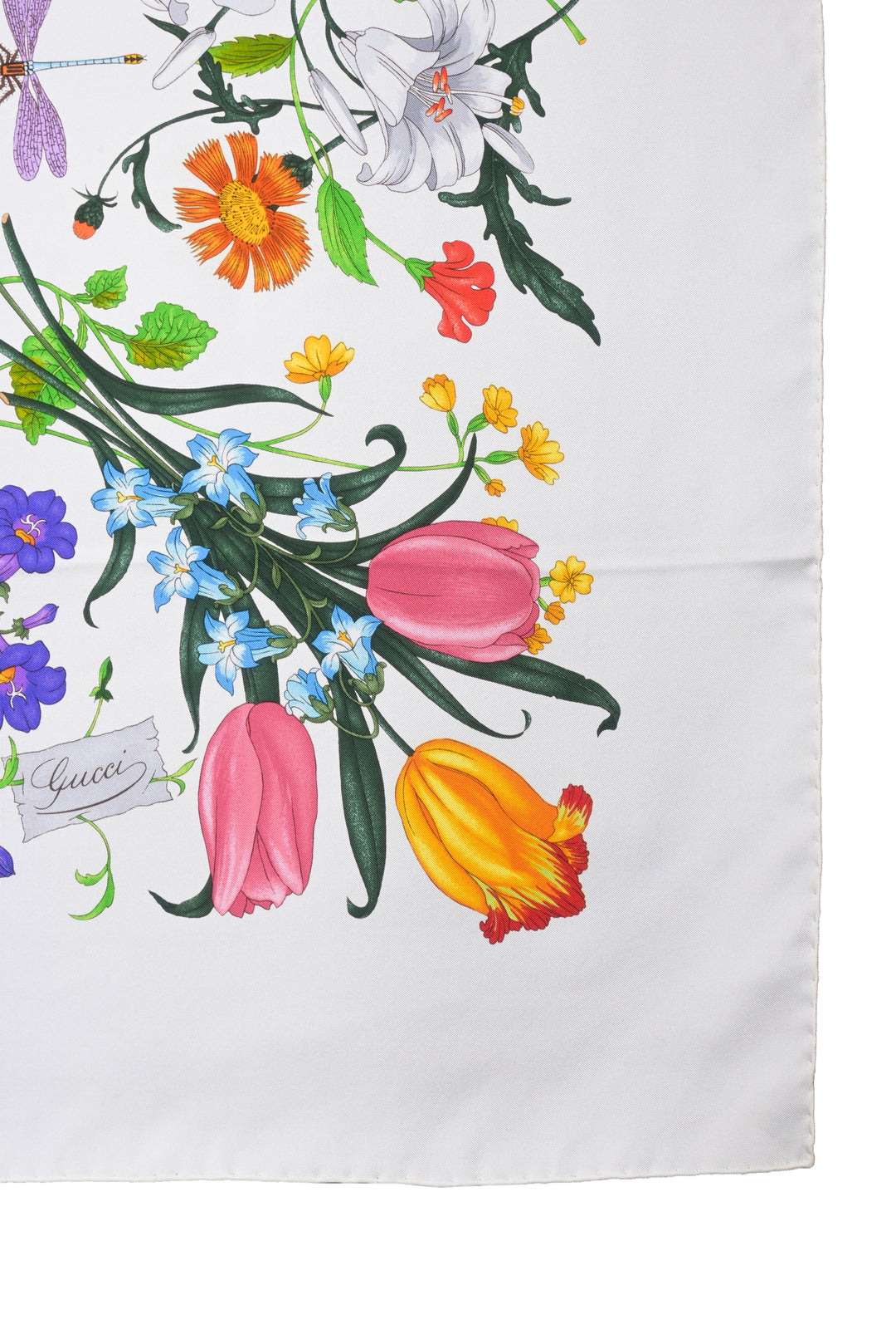Gucci Printed Flora Silk Twill Carre
