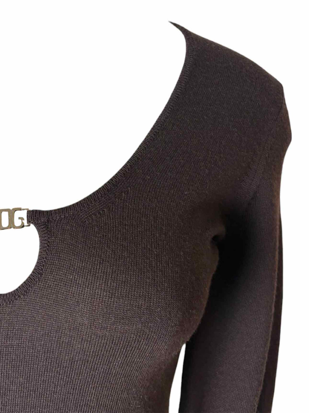 Dolce & Gabbana Size 42 Wool Knit Keyhole Sweater