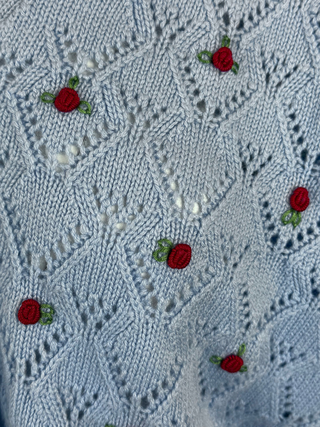 Miu Miu Size 42 2020 Rose Embroidered Cashmere Cardigan