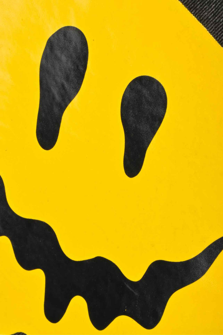 Balenciaga Size M Men's 2020 Dripping Smiley Face Distressed Denim Jacket