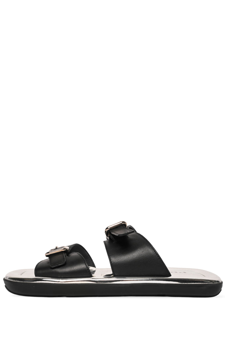 Prada Size 38 Buckled Flat Square Toe Sandals