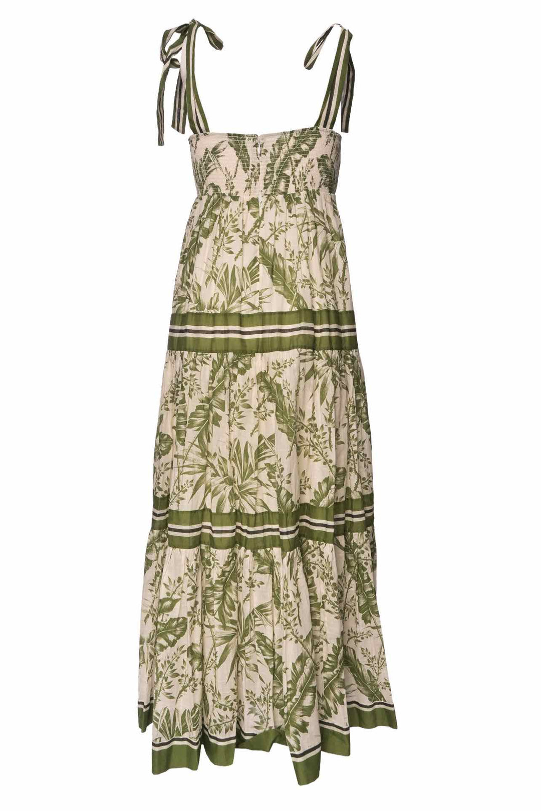 Zimmermann Size 2 Empire Cotton Tie-Shoulder Midi Dress