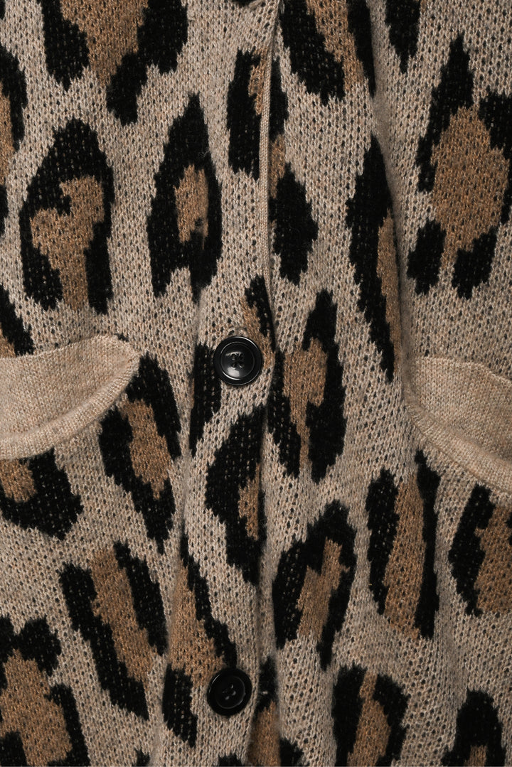 R13 Size M Long Leopard Cashmere Cardigan