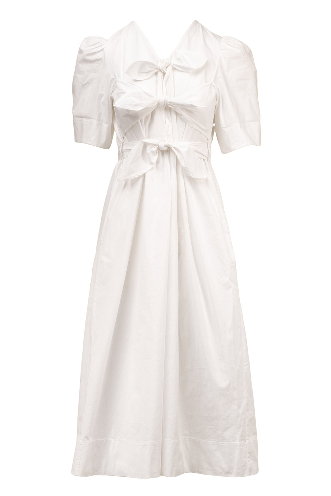 ganni washed stretch cotton tie strap midi dress Ganni | Washed Stretch Cotton Tie Strap Midi Dress